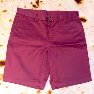 Michael Kors Burgundy Flat Front Shorts